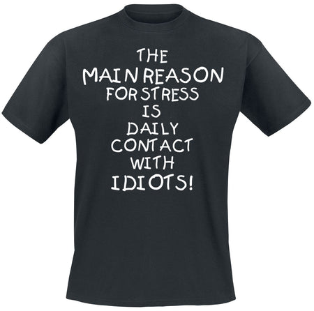 T-Shirt Manches courtes Fun de Slogans - Idiots - S à 3XL - pour Homme - noir - Slogans