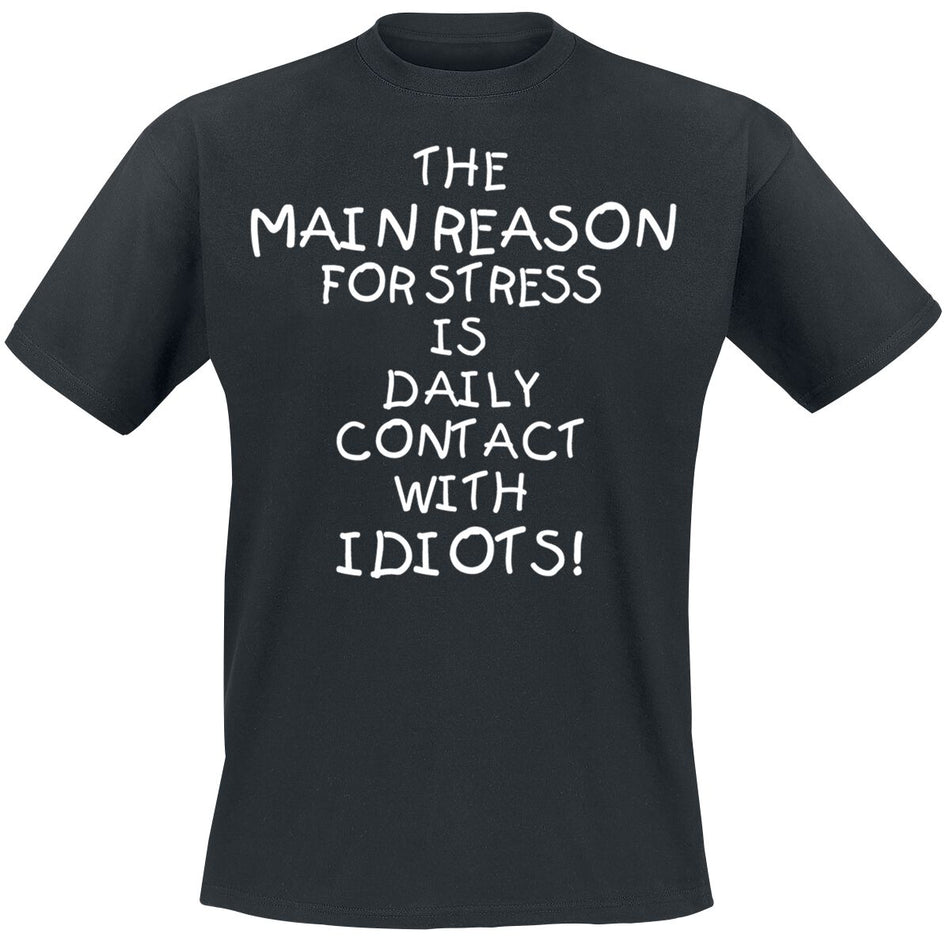 T-Shirt Manches courtes Fun de Slogans - Idiots - S à 3XL - pour Homme - noir - Slogans