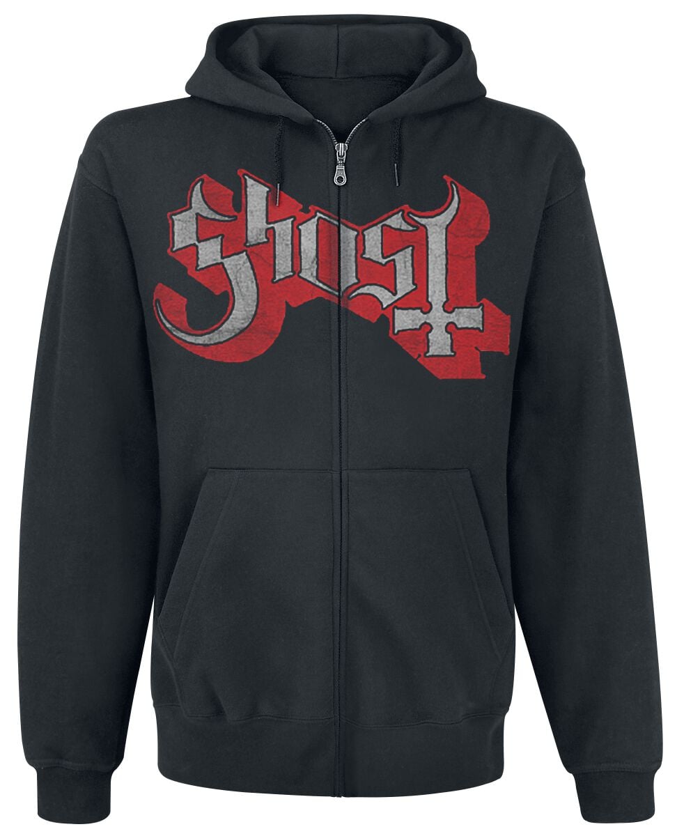 Sweat-shirt zippé à capuche  de Ghost - Ring Photo - S à XXL - pour Homme - noir - Ghost