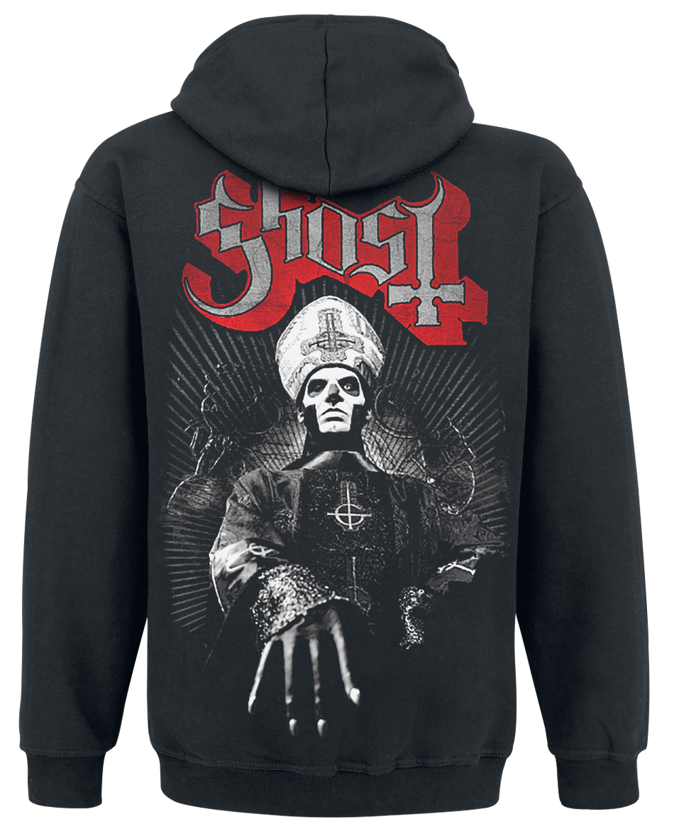 Sweat-shirt zippé à capuche  de Ghost - Ring Photo - S à XXL - pour Homme - noir - Ghost - View 2