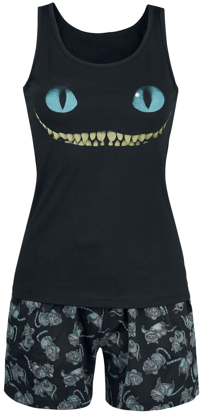 Pyjama Disney de Alice Au Pays Des Merveilles - Le Chat Du Cheshire - Smile - S à 5XL - pour Femme - noir - Alice Au Pays Des Merveilles