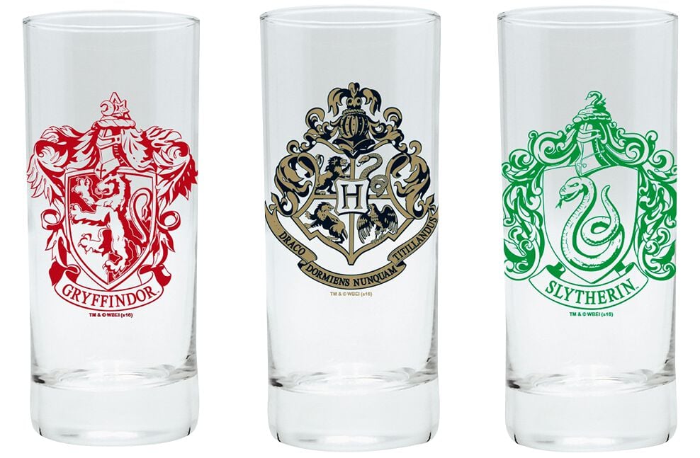 Verre  de Harry Potter - Poudlard, Serpentard & Gryffondor - pour Unisexe - transparent - Harry Potter
