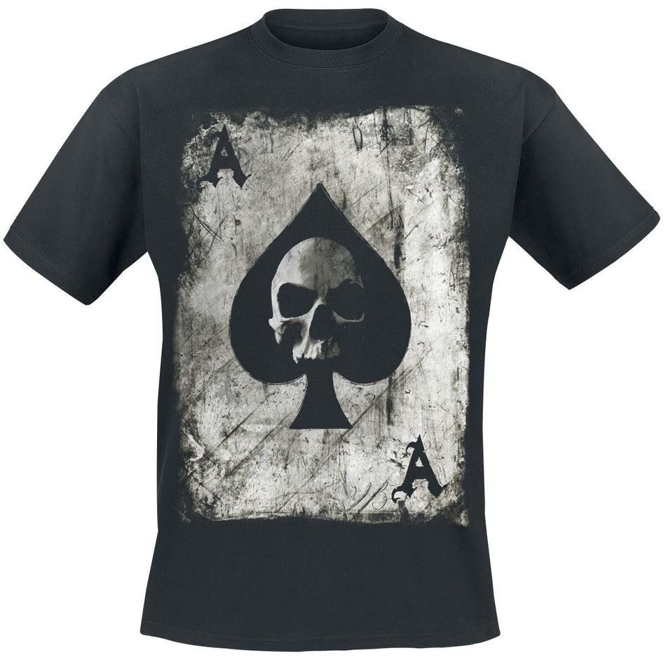 T-Shirt Manches courtes  de Pik Ace Skullcard - S à 3XL - pour Homme - noir - Pik Ace Skullcard