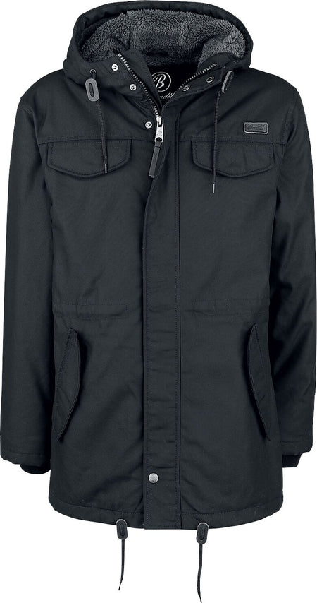 Veste d'hiver  de Brandit - Parka Doublée Marsh Lake - S à XXL - pour Homme - noir - Brandit