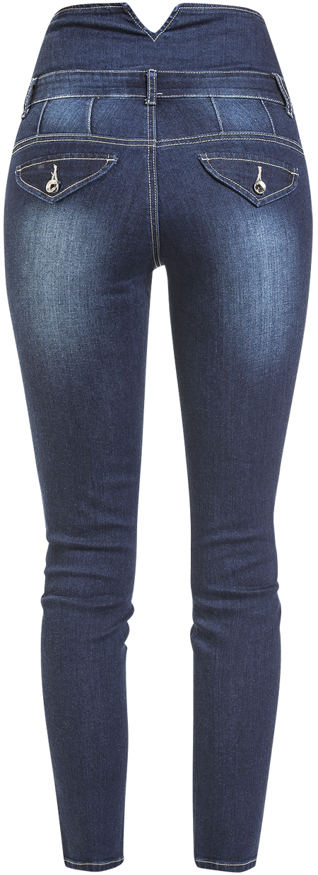 Jean  de RED by EMP - Jean Taille Haute - W27L32 à W38L34 - pour Femme - bleu foncé - RED by EMP - View 2