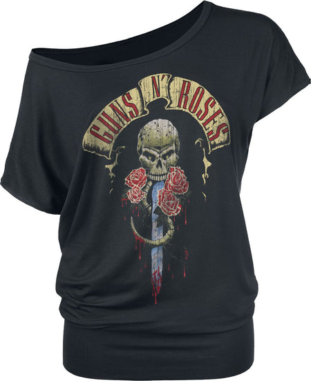 T-Shirt Manches courtes  de Guns N' Roses - Dripping Dagger - S à XXL - pour Femme - noir - Guns N' Roses