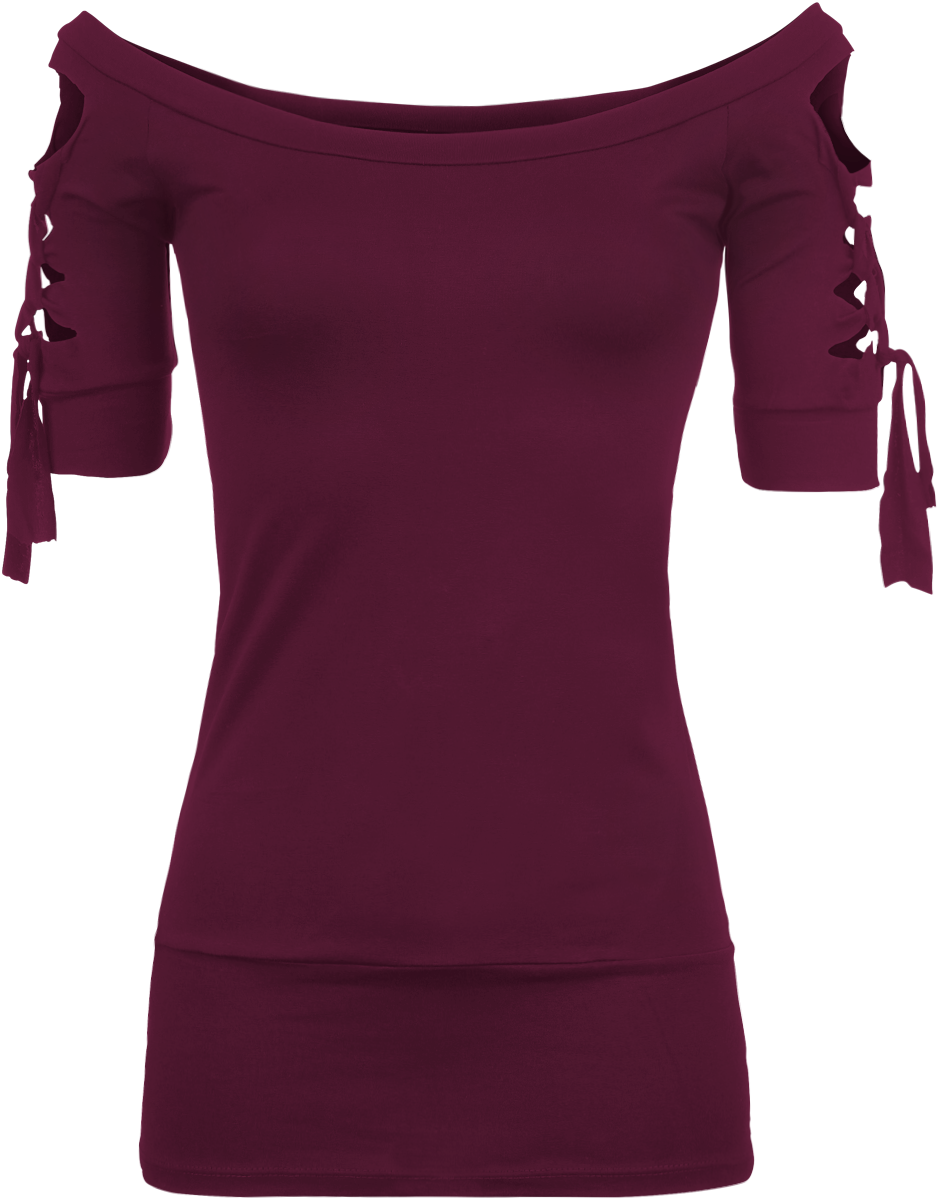 T-Shirt Manches courtes  de Outer Vision - Kork - XS à XL - pour Femme - bordeaux - Outer Vision - View 2