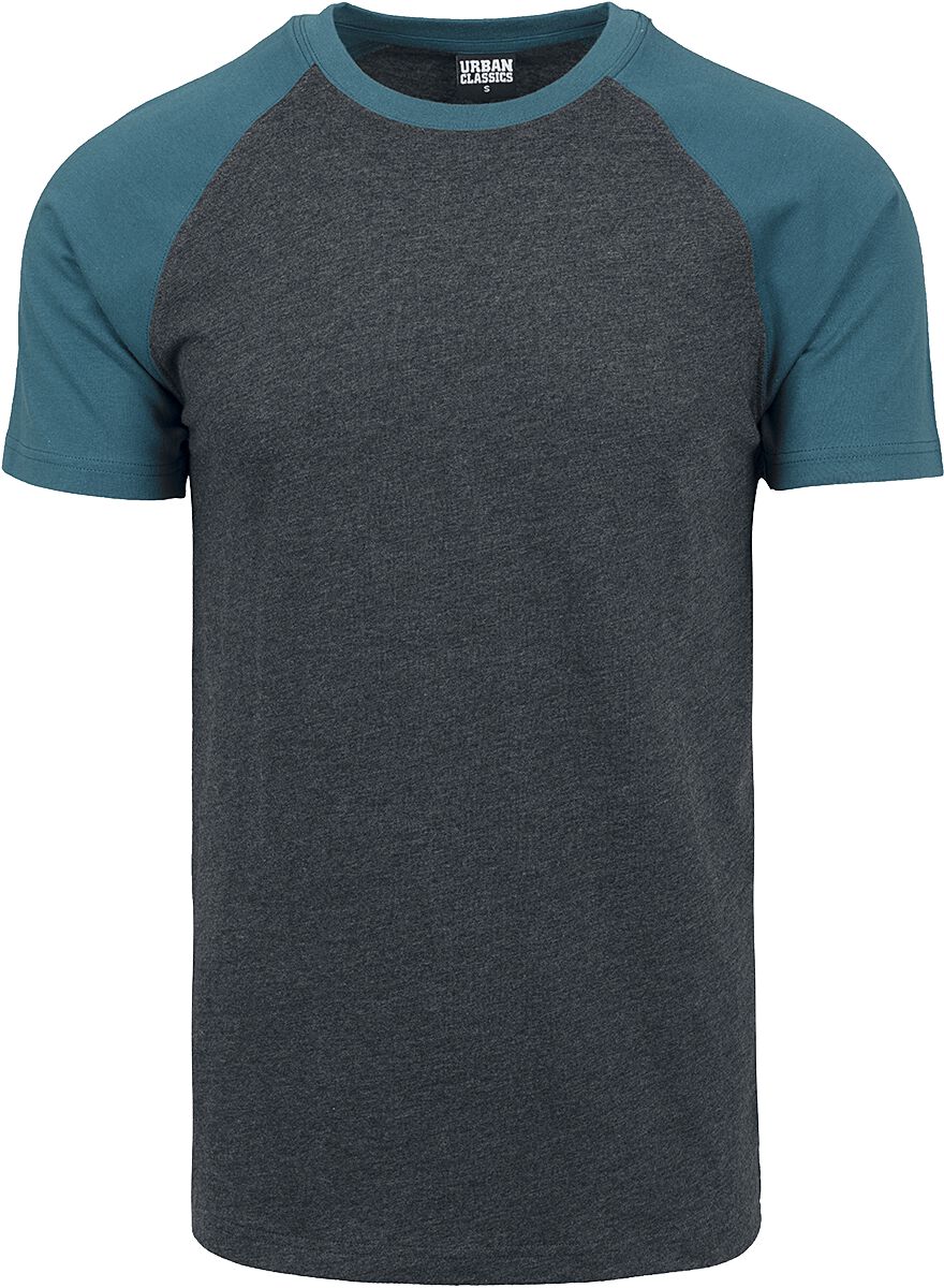 T-Shirt Manches courtes  de Urban Classics - T-Shirt Raglan Contrast - S à XXL - pour Homme - gris/bleu - Urban Classics