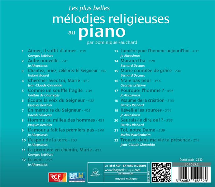 Les plus belles mélodies religieuses au piano - Front Cover