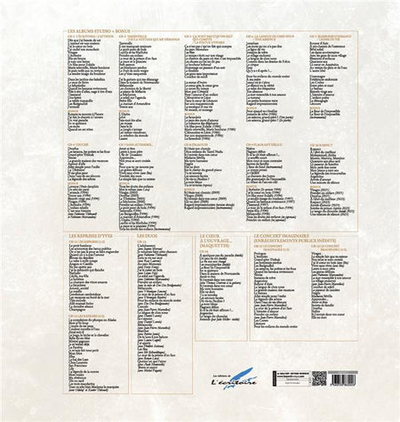 Chemin d'écriture - L'intégrale des chansons Coffret - Front Cover