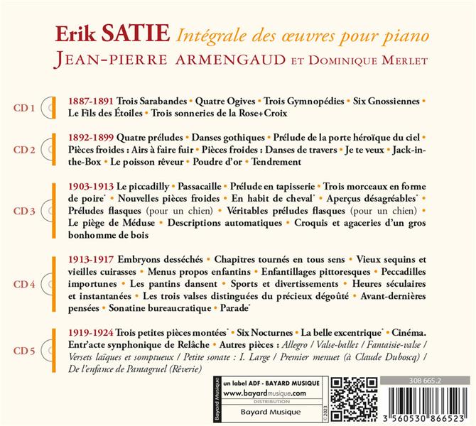 Erik Satie : Intégrale des œuvres pour piano - Front Cover