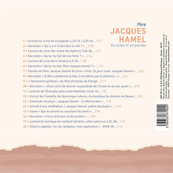 Père Jacques Hamel : En actes et en paroles - audio - Front Cover