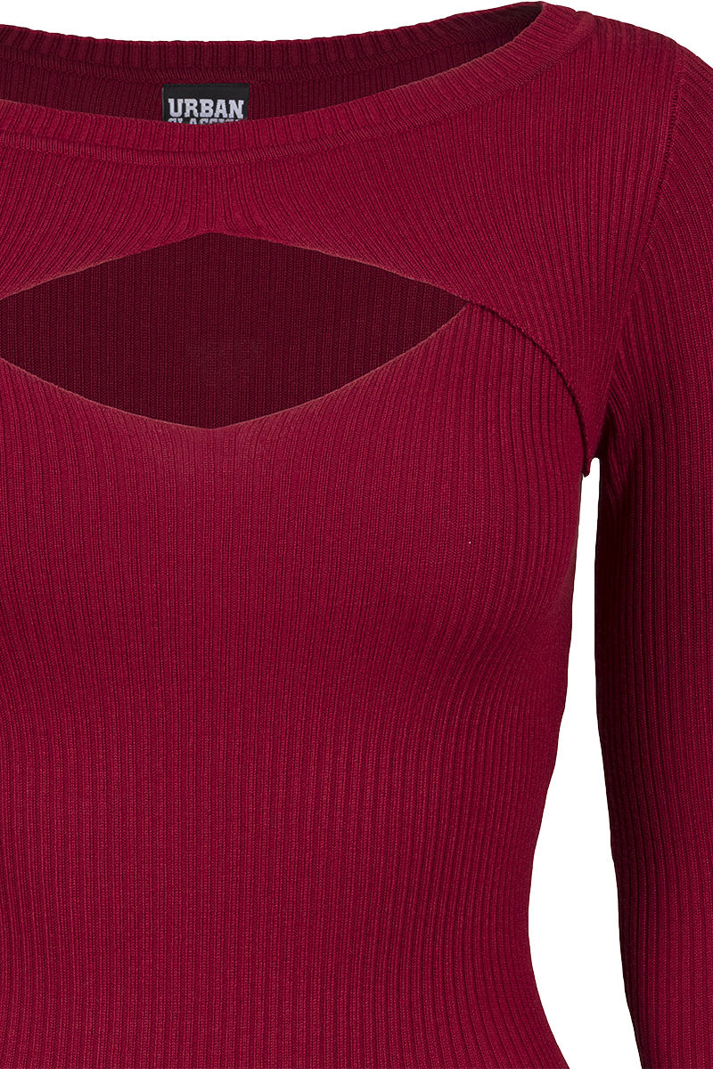 Robe courte  de Urban Classics - Robe À Découpes - XS à S - pour Femme - bordeaux - Urban Classics - View 2