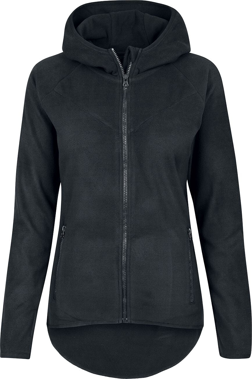 Sweat-shirt zippé à capuche  de Urban Classics - Sweat À Capuche Zippé En Polaire - XS à XL - pour Femme - noir - Urban Classics
