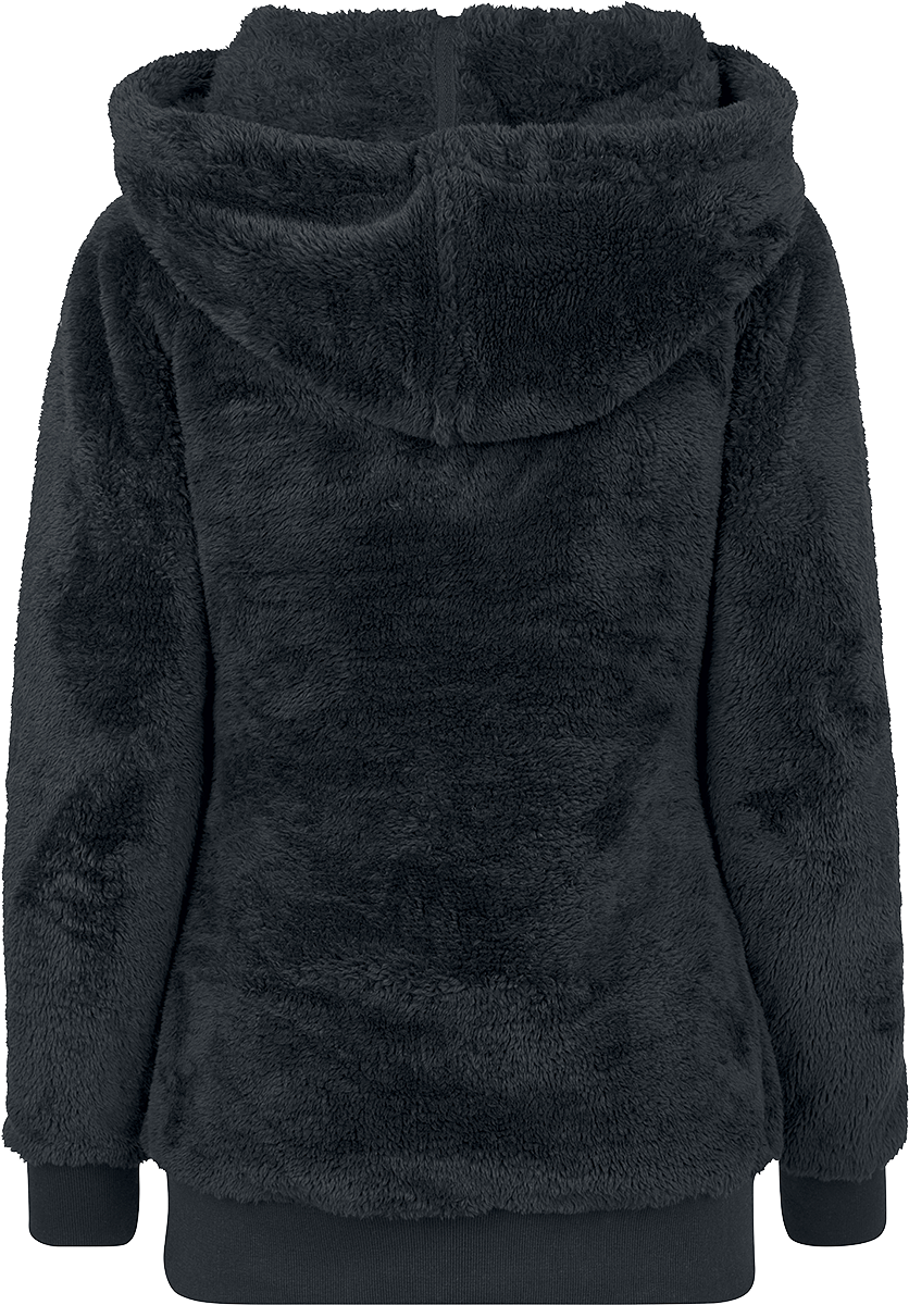 Sweat-shirt à capuche  de Urban Classics - Sweat À Capuche Femmes Long Teddy - XS à S - pour Femme - noir - Urban Classics - View 2