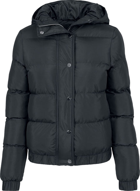 Veste mi-saison  de Urban Classics - Ladies Hooded Puffer Jacket - L - pour Femme - noir - Urban Classics