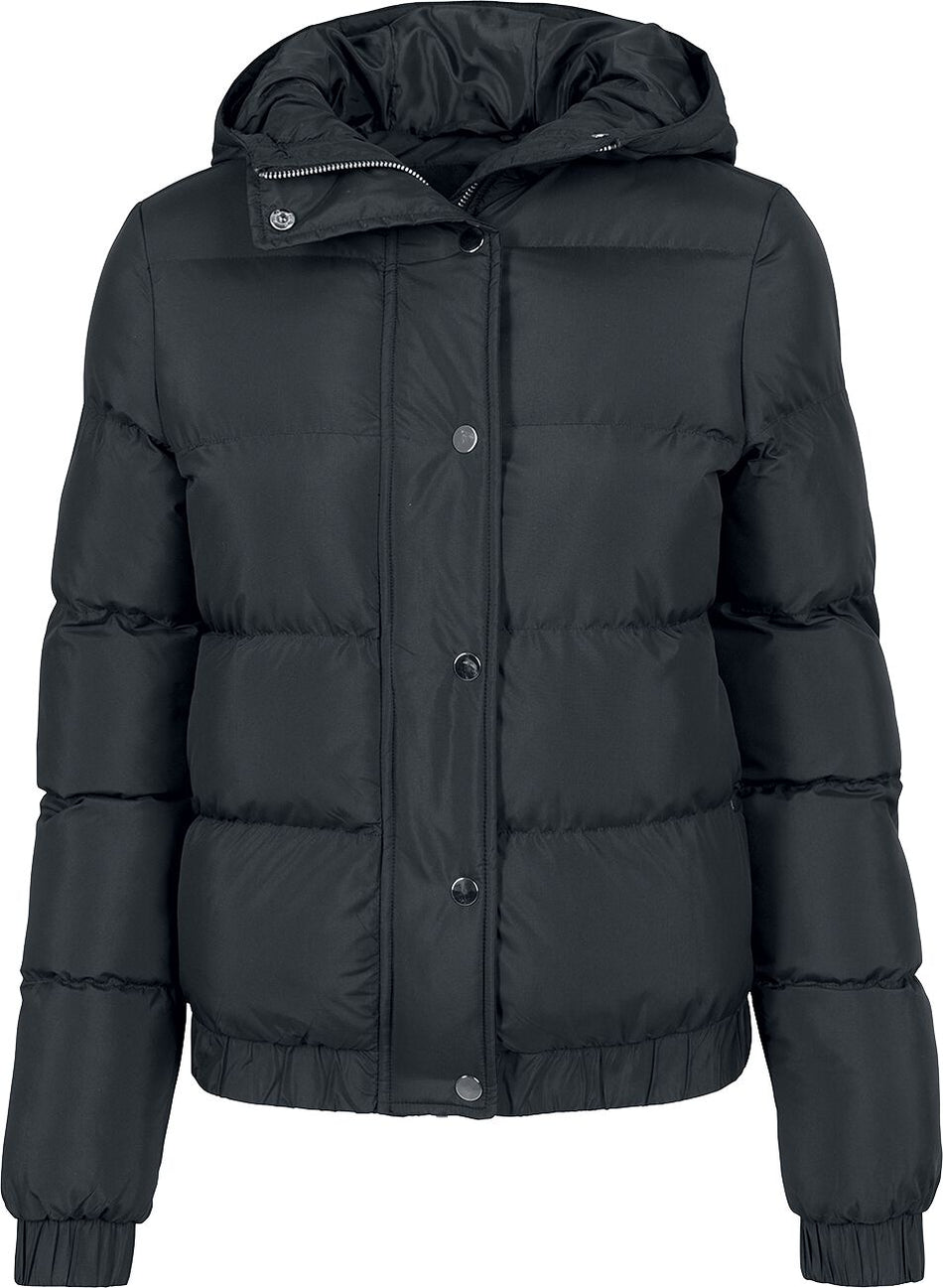 Veste mi-saison  de Urban Classics - Ladies Hooded Puffer Jacket - L - pour Femme - noir - Urban Classics