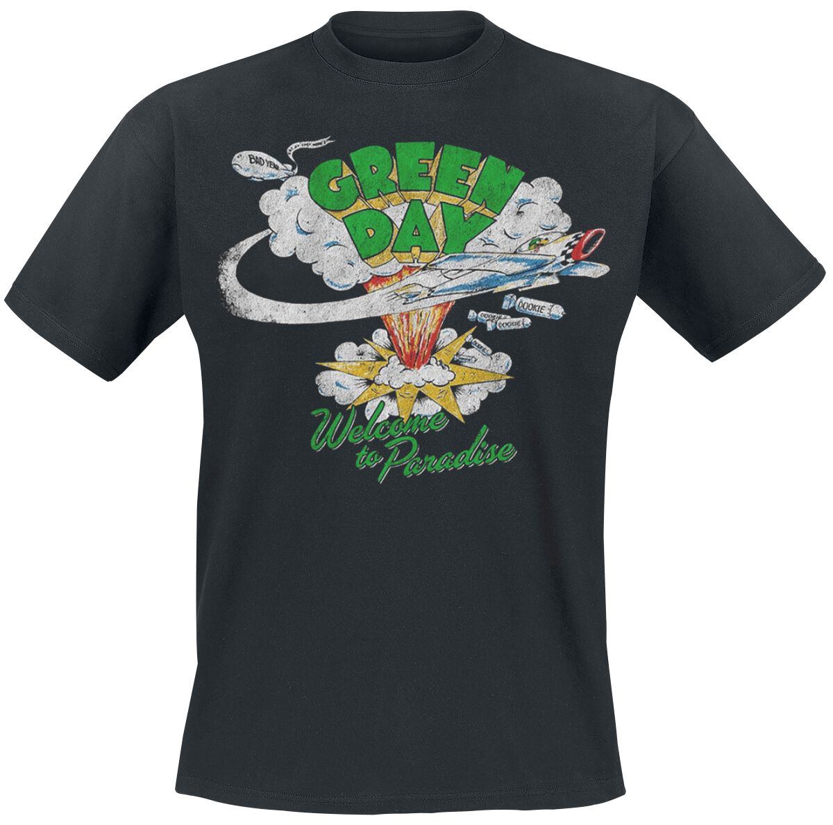 T-Shirt Manches courtes  de Green Day - Welcome To Paradise - S à XXL - pour Homme - noir - green day