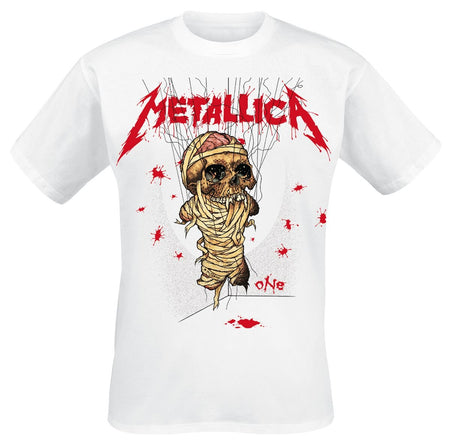 T-Shirt Manches courtes  de Metallica - One Landmine - S à 3XL - pour Homme - blanc - metallica