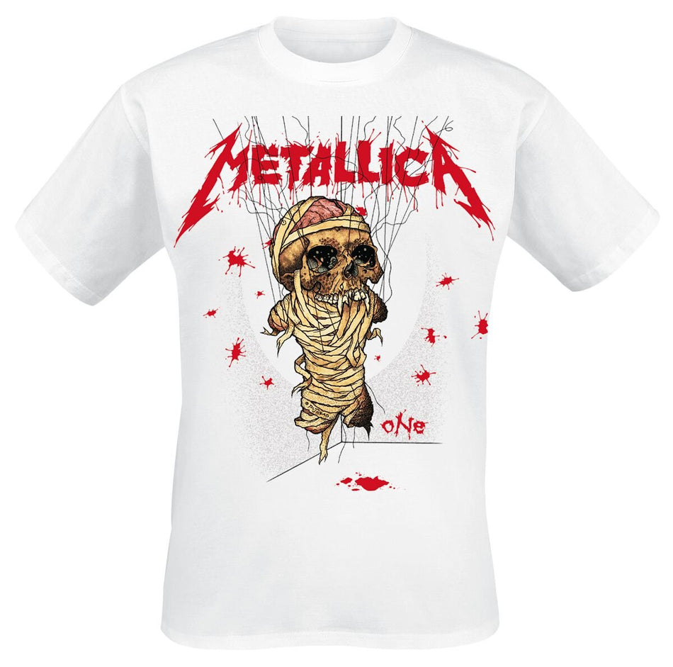 T-Shirt Manches courtes  de Metallica - One Landmine - S à 3XL - pour Homme - blanc - metallica