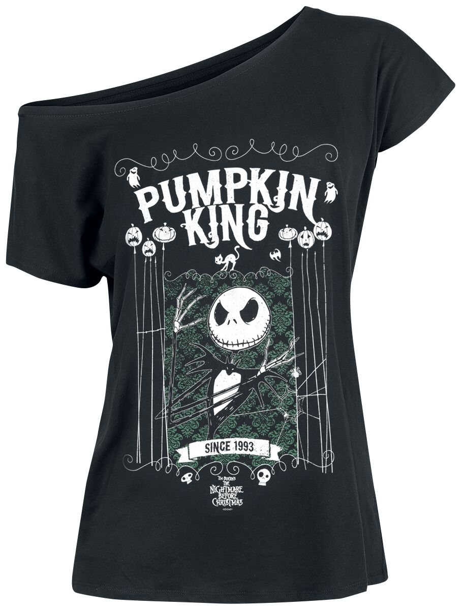 T-Shirt Manches courtes Disney de L'Étrange Noël De Monsieur Jack - Jack Skellington - Pumpkin King - S à 5XL - pour Femme - noir - L'Étrange Noël De Monsieur Jack