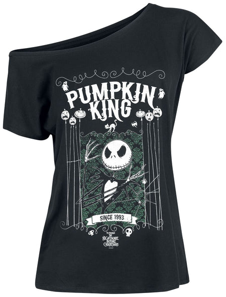 T-Shirt Manches courtes Disney de L'Étrange Noël De Monsieur Jack - Jack Skellington - Pumpkin King - S à 5XL - pour Femme - noir - L'Étrange Noël De Monsieur Jack