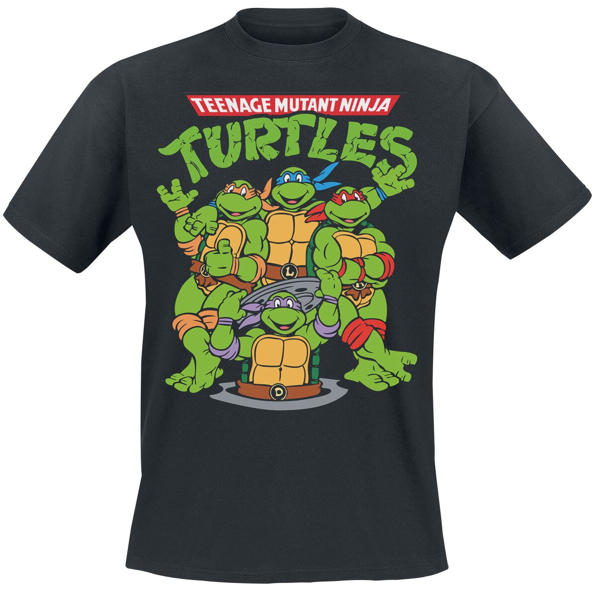 T-Shirt Manches courtes  de Les Tortues Ninja - Group - S à 5XL - pour Homme - noir - Les Tortues Ninja