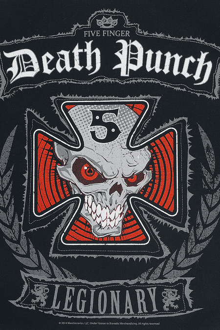 Dossard  de Five Finger Death Punch - Legionary - pour Unisexe - noir/rouge/blanc - Five Finger Death Punch - View 2