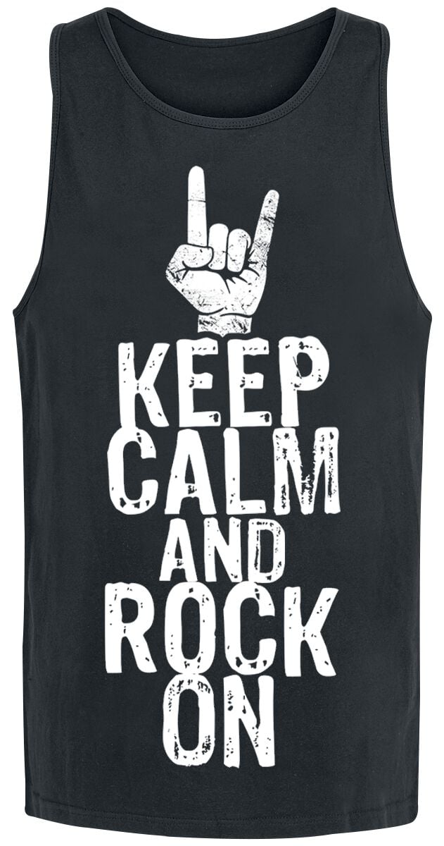 Débardeur Fun de Slogans - Keep Calm And Rock On - S à XL - pour Homme - noir - Slogans
