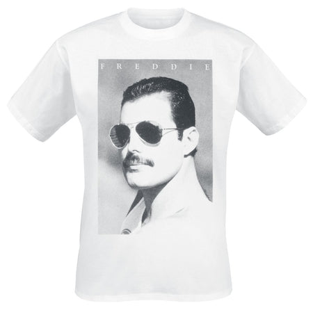 T-Shirt Manches courtes  de Queen - Freddie Mercury - Sunglasses - S à L - pour Homme - blanc - Queen