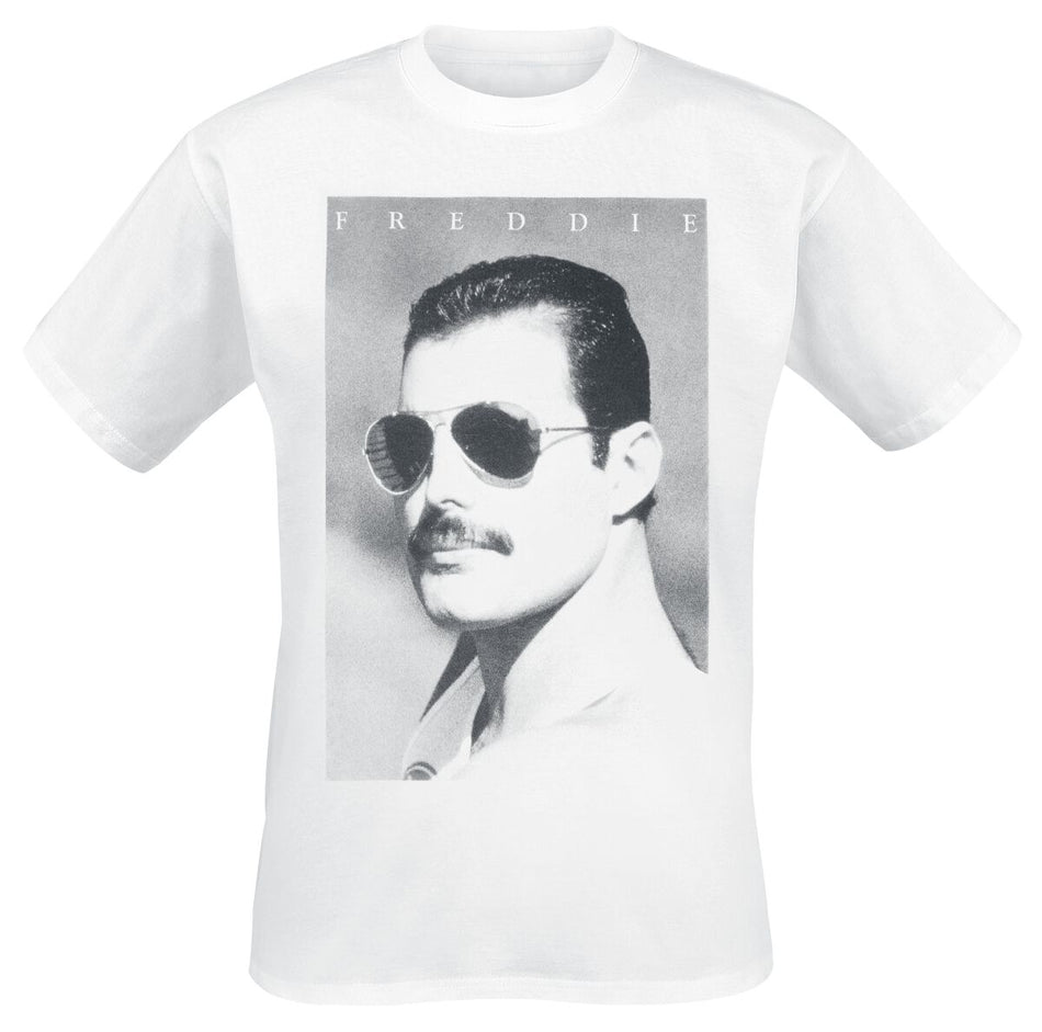 T-Shirt Manches courtes  de Queen - Freddie Mercury - Sunglasses - S à L - pour Homme - blanc - Queen