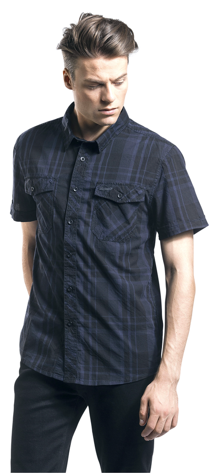 Chemise manches courtes  de Brandit - Roadstar - M à 5XL - pour Homme - noir/bleu - Brandit - View 2