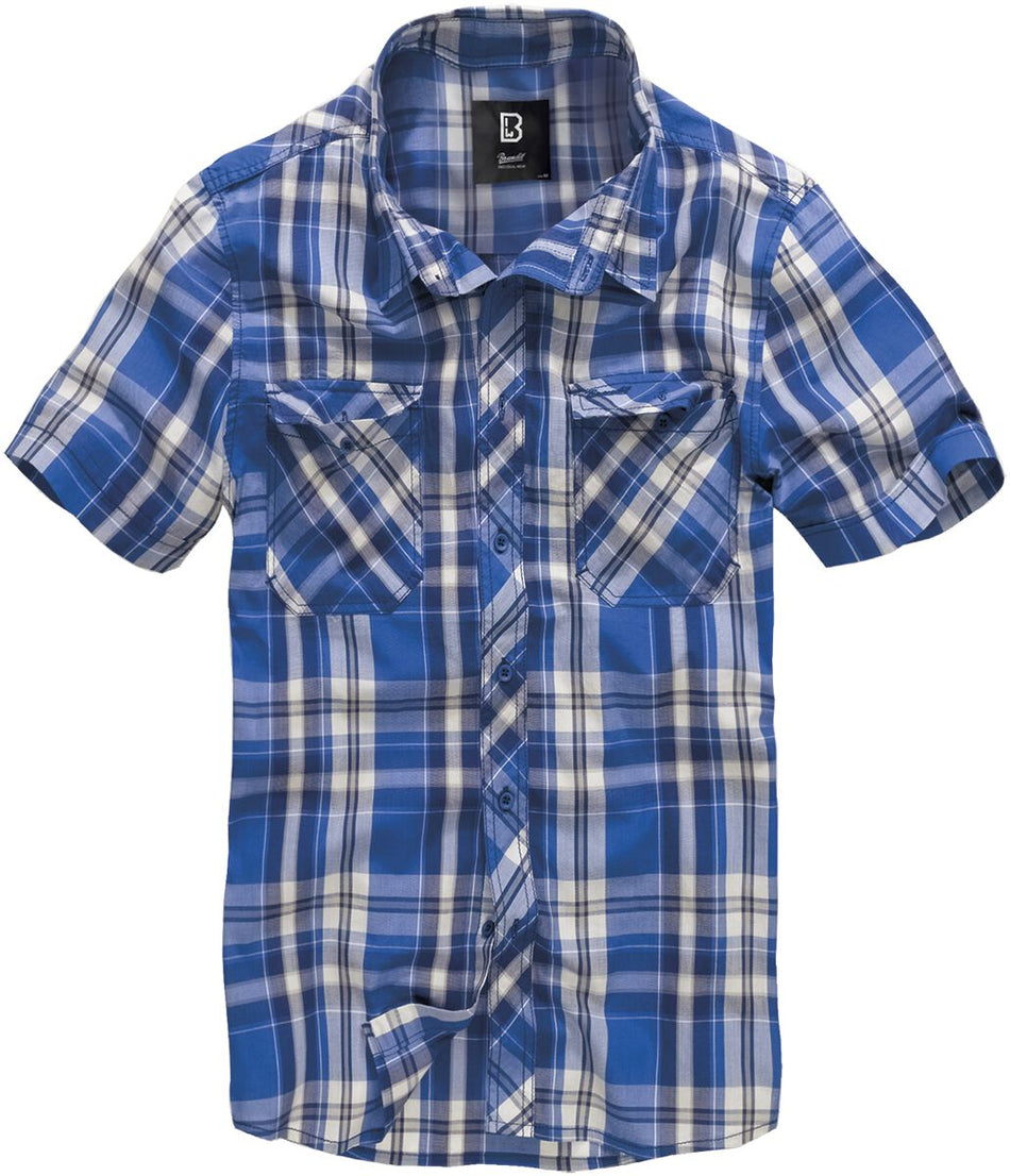 Chemise manches courtes  de Brandit - Roadstar - S à 3XL - pour Homme - bleu/blanc - Brandit