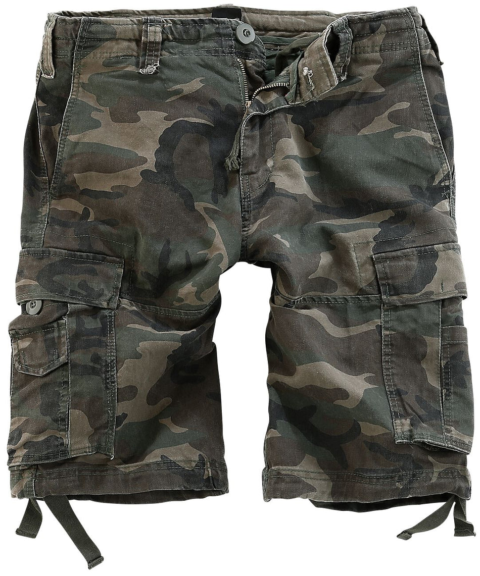 Short  de Brandit - Bermuda Vintage - S à XXL - pour Homme - camouflage forêt - Brandit