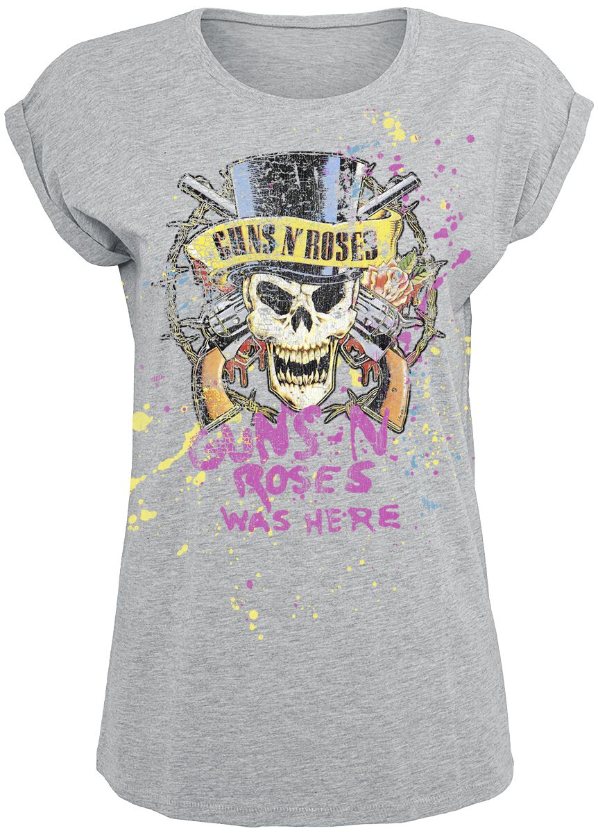 T-Shirt Manches courtes  de Guns N' Roses - Top Hat Splatter - S à 5XL - pour Femme - gris chiné - Guns N' Roses