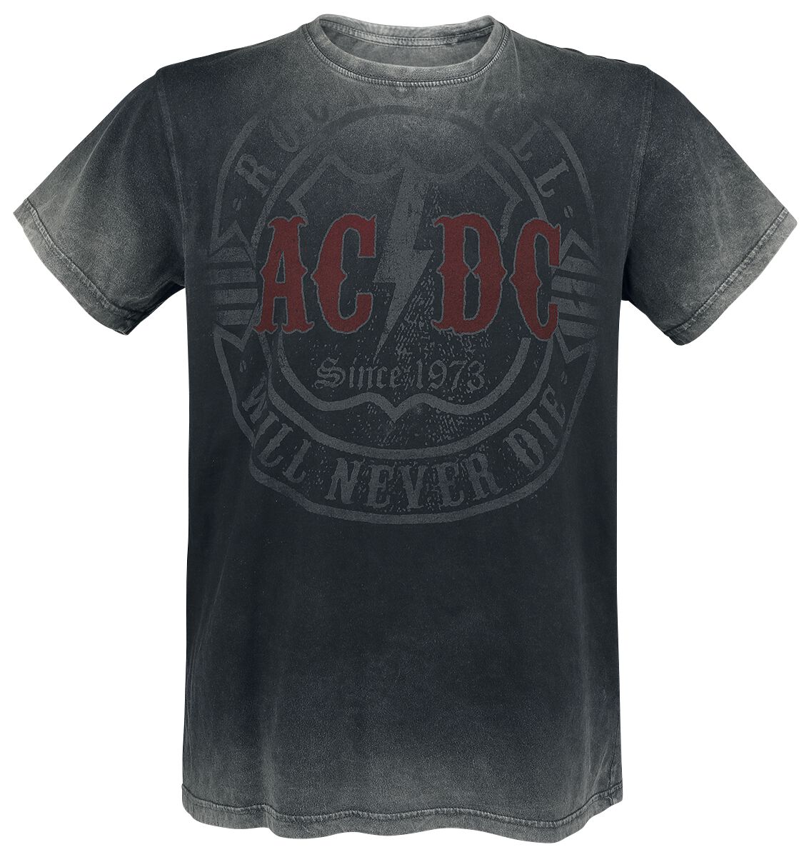 T-Shirt Manches courtes  de AC/DC - Rock & Roll - Will Never Die - M à 4XL - pour Homme - gris foncé - AC/DC