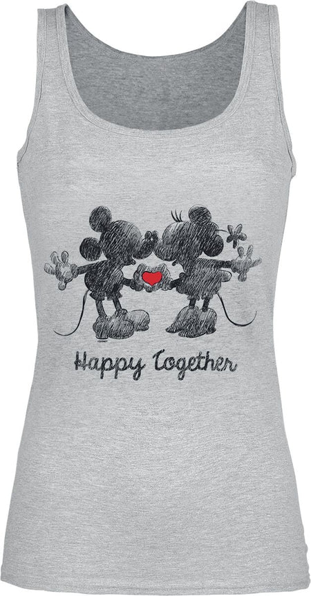 Top Disney de Mickey & Minnie Mouse - Happy Together - XS à XXL - pour Femme - gris chiné - Mickey & Minnie Mouse