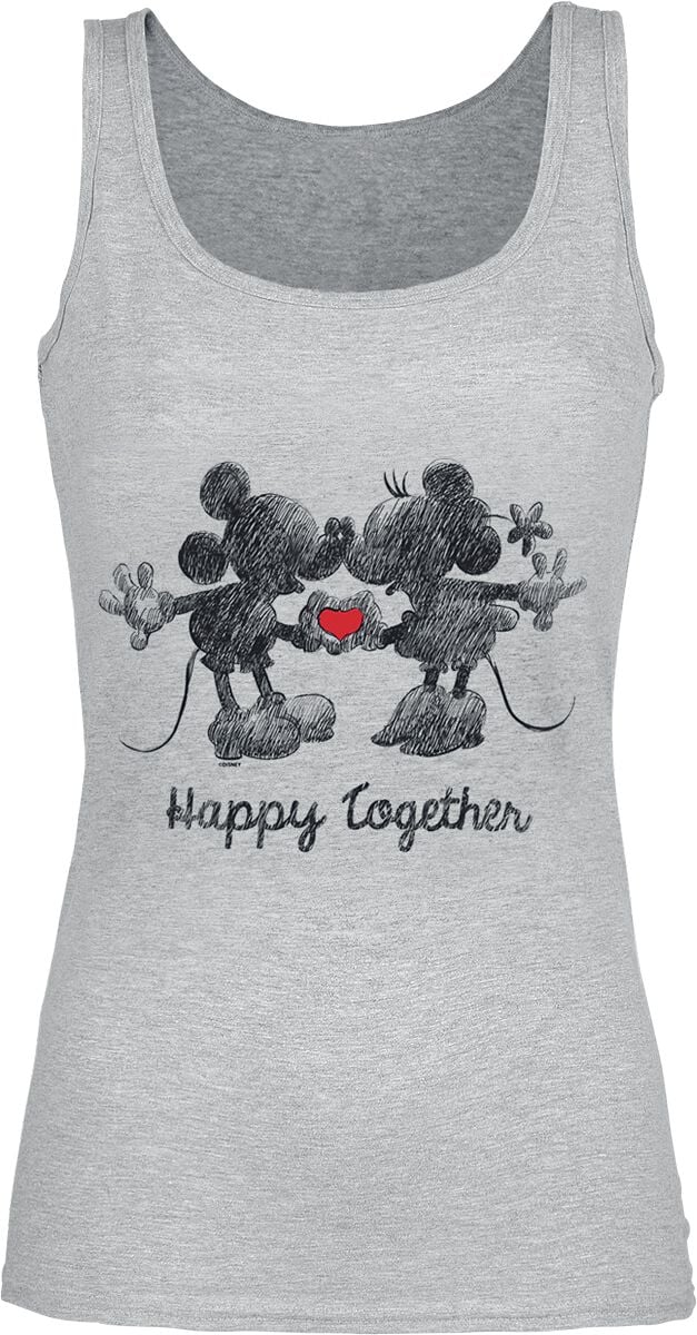 Top Disney de Mickey & Minnie Mouse - Happy Together - XS à XXL - pour Femme - gris chiné - Mickey & Minnie Mouse