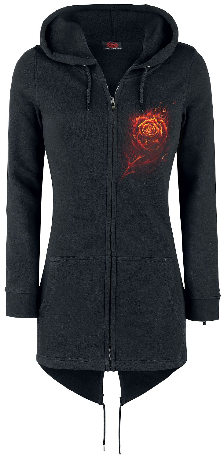 Sweat-shirt zippé à capuche  de Spiral - Rose Brûlée - S à XXL - pour Femme - noir - Spiral