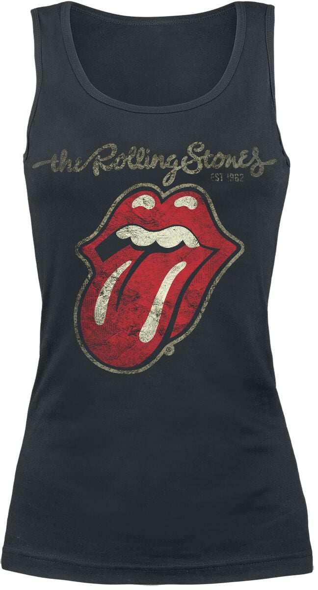 Top  de The Rolling Stones - Langue Usée - S à XXL - pour Femme - noir - The Rolling Stones