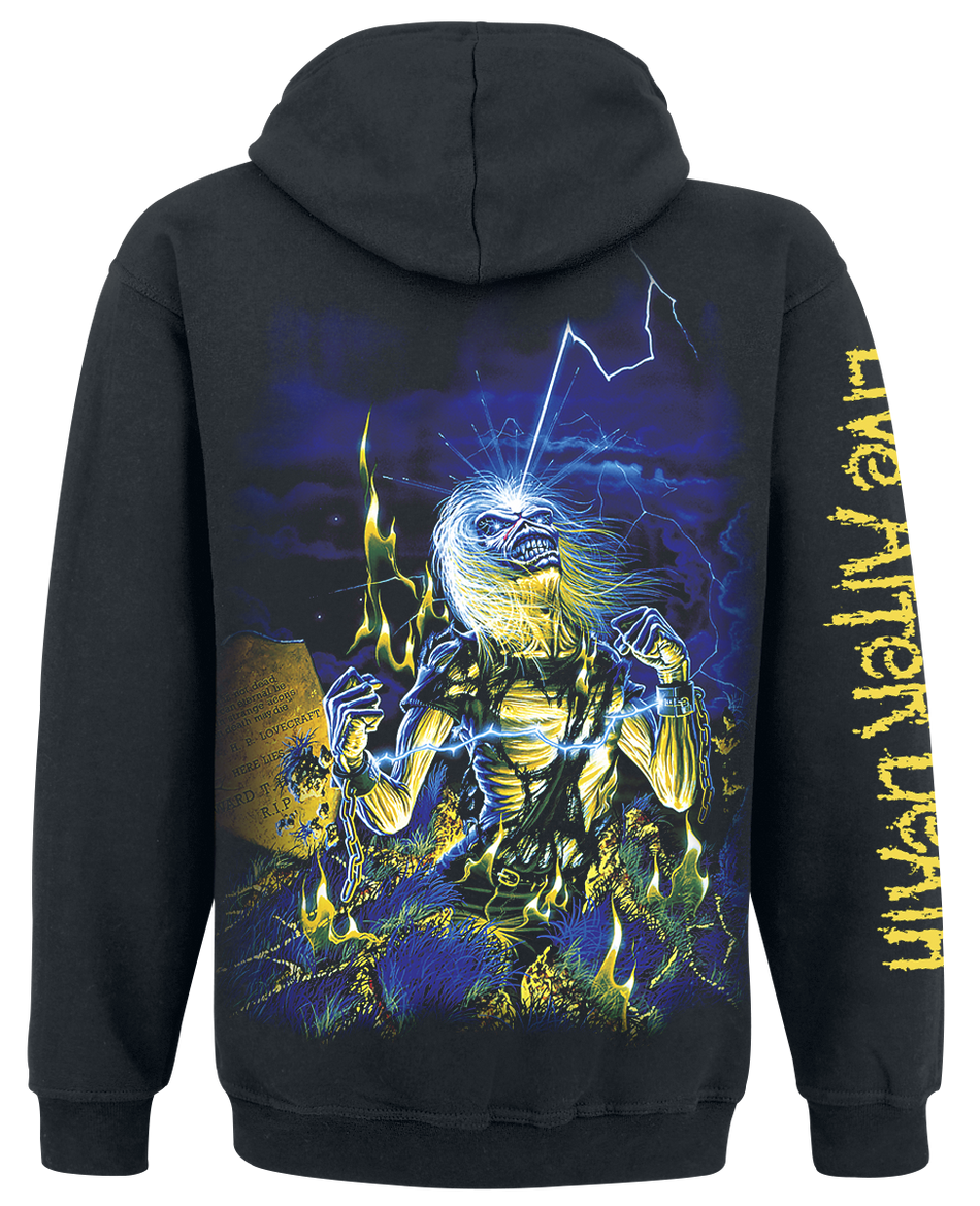 Sweat-shirt à capuche  de Iron Maiden - Live After Death - S à XXL - pour Homme - noir - Iron Maiden - View 2