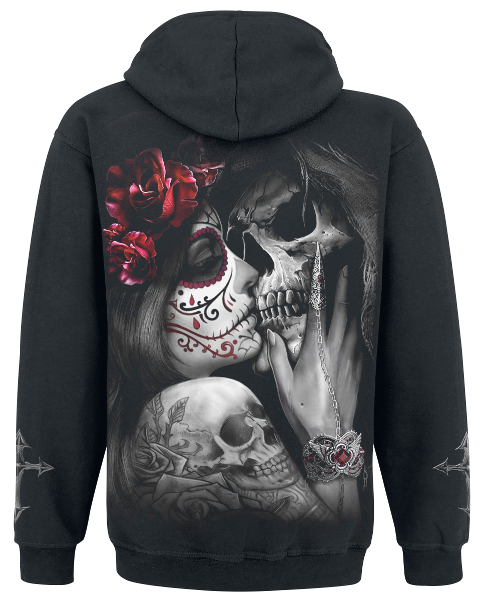 Sweat-shirt à capuche Gothic de Spiral - Dead Kiss - S à XL - pour Homme - noir - Spiral - View 2