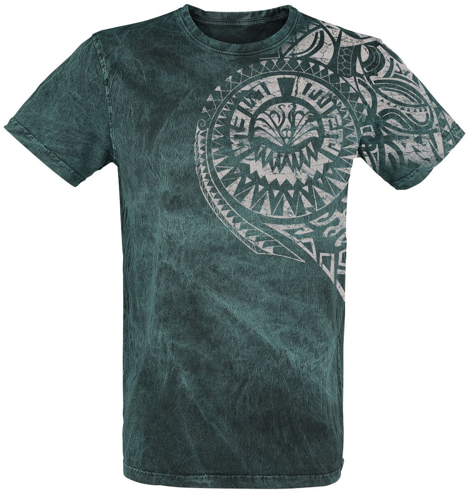 T-Shirt Manches courtes  de Outer Vision - Burned Tattoo - S à 4XL - pour Homme - vert/noir - Outer Vision