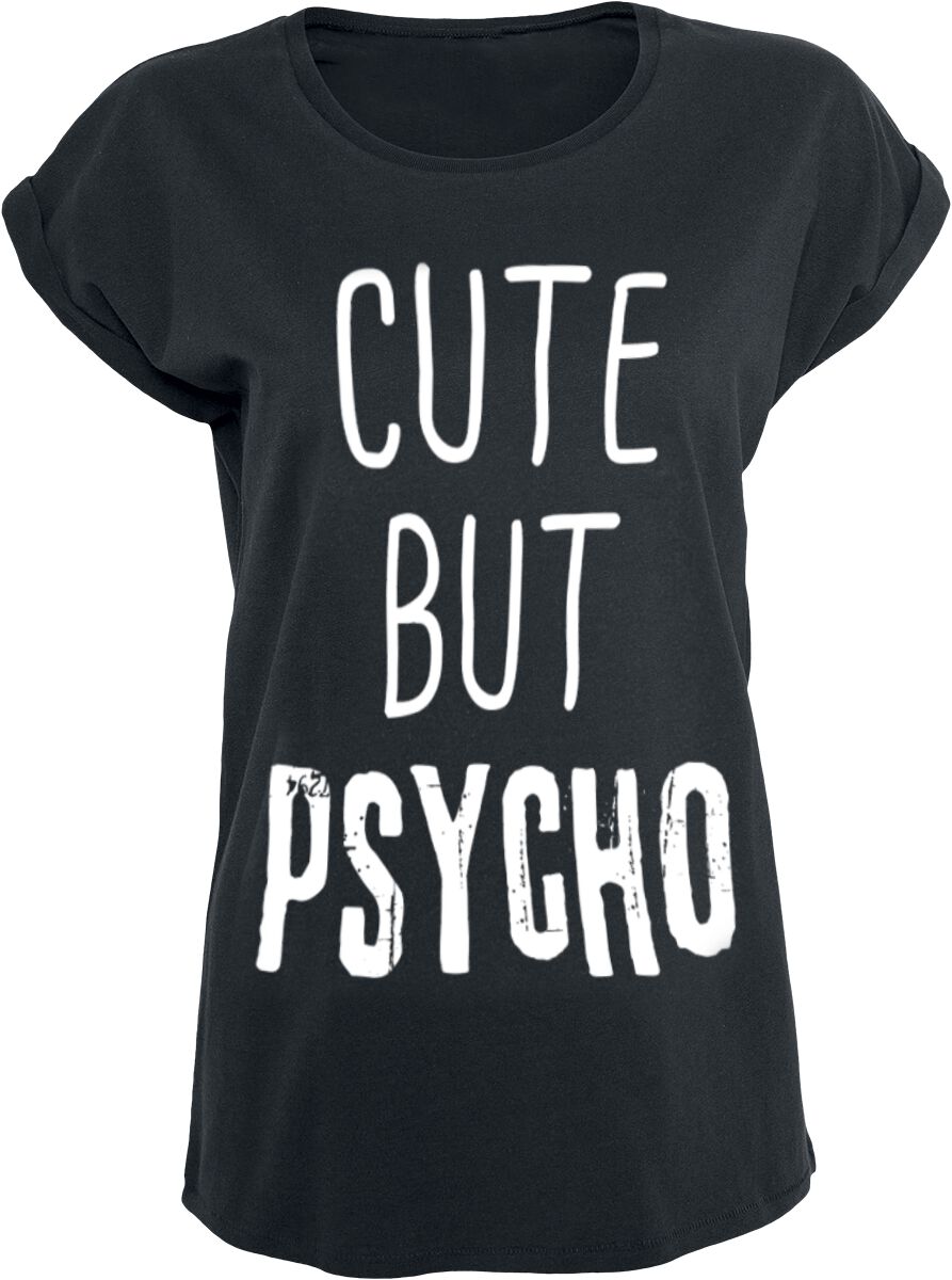T-Shirt Manches courtes Fun de Cute But Psycho - XS à 4XL - pour Femme - noir - Cute But Psycho