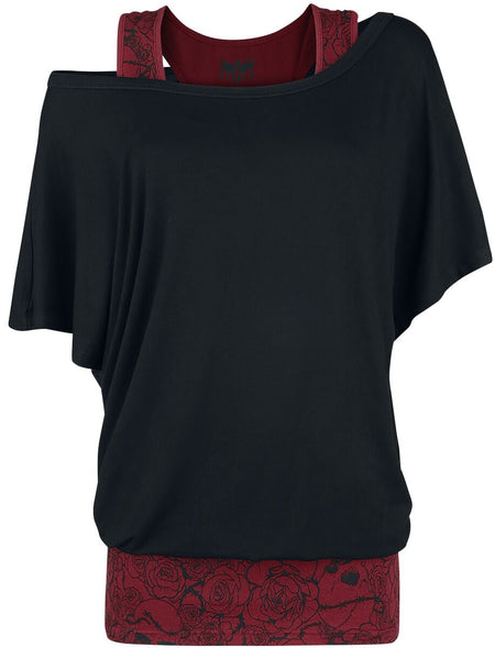 T-Shirt Manches courtes  de Black Premium by EMP - When The Heart Rules The Mind - S à 5XL - pour Femme - noir - Black Premium by EMP