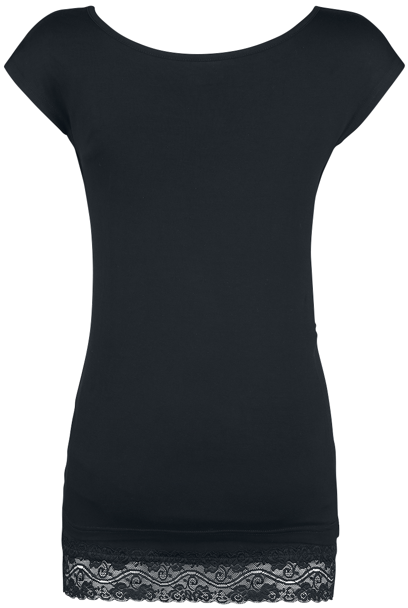 T-Shirt Manches courtes  de Black Premium by EMP - Emma - S à 3XL - pour Femme - noir/noir - Black Premium by EMP - View 2