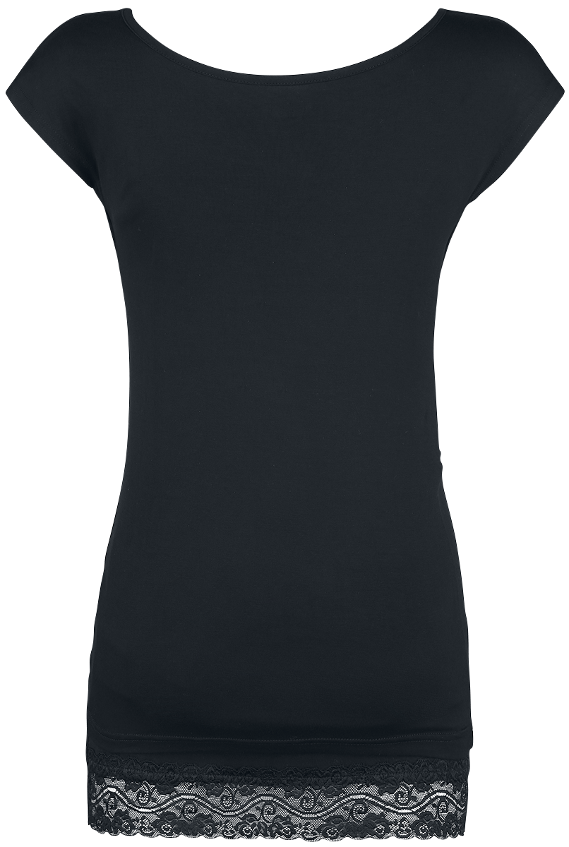 T-Shirt Manches courtes  de Black Premium by EMP - Emma - S à 3XL - pour Femme - noir/noir - Black Premium by EMP - View 2