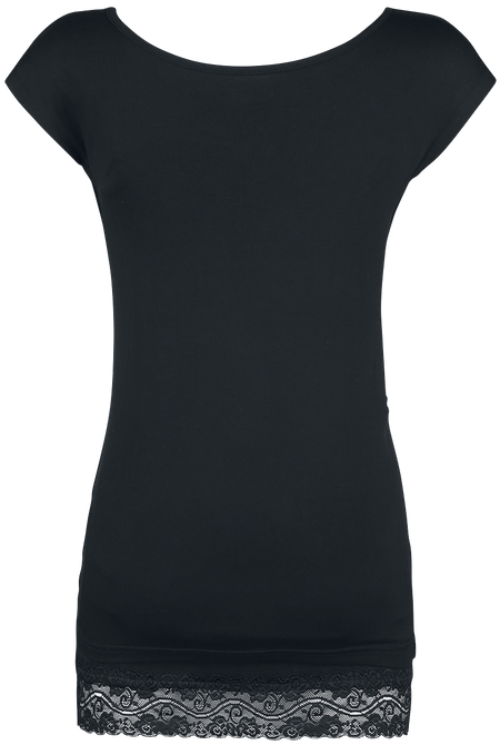 T-Shirt Manches courtes  de Black Premium by EMP - Emma - S à 3XL - pour Femme - noir/noir - Black Premium by EMP - View 2