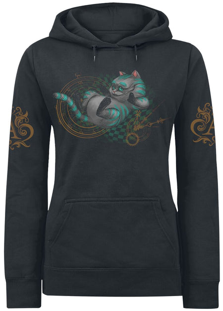 Sweat-shirt à capuche Disney de Alice Au Pays Des Merveilles - Le Chat Du Cheshire - About Time - S à XXL - pour Femme - noir - Alice Au Pays Des Merveilles