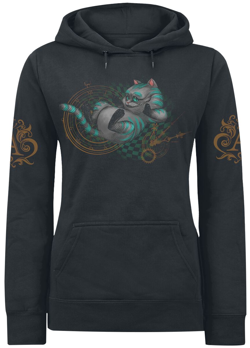 Sweat-shirt à capuche Disney de Alice Au Pays Des Merveilles - Le Chat Du Cheshire - About Time - S à XXL - pour Femme - noir - Alice Au Pays Des Merveilles